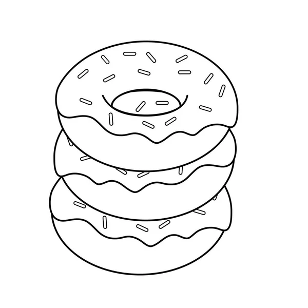 美味的甜甜的甜甜圈糕点产品矢量插图设计 — 图库矢量图片