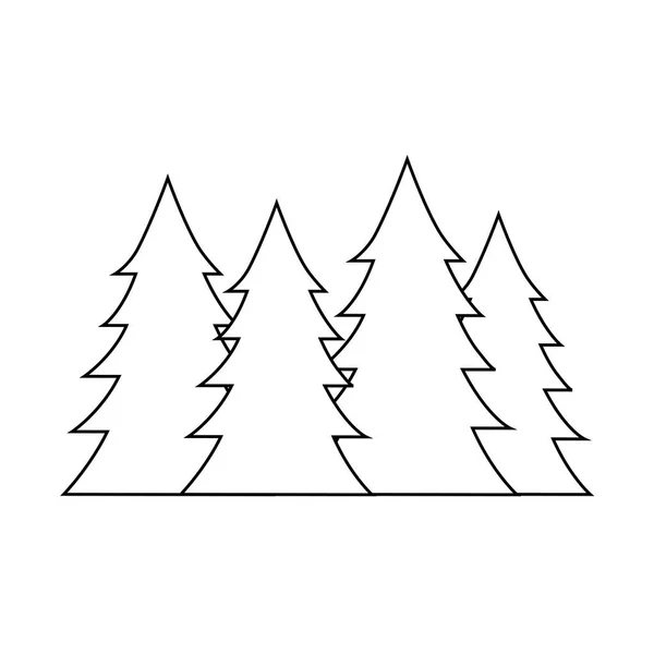 松の木の森のシーン ベクトル イラスト デザイン — ストックベクタ