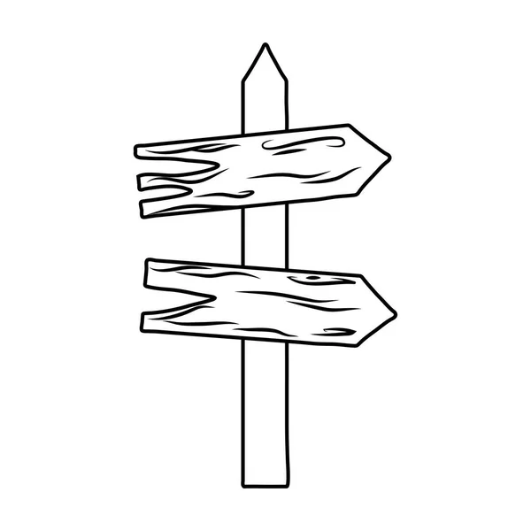 Wooden Arrow Guide Label Vector Illustration Design — Stock Vector