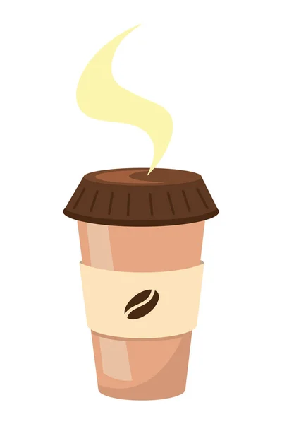 Koffie Beker Cartoon Vector Illustratie Grafisch Ontwerp Voor Een Papieren — Stockvector