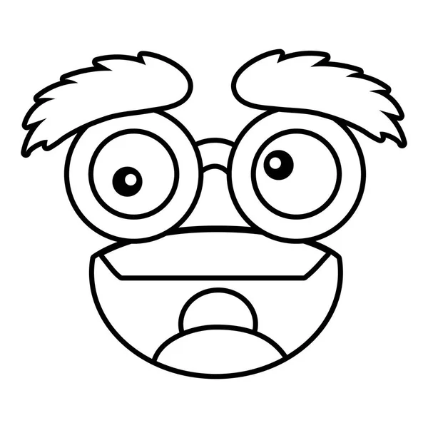 Emoticon Face Wearing Glasses Cartoon Vector Illustration Graphic Design — Stock Vector
