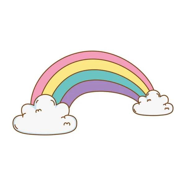 かわいい虹雲ベクトル イラスト デザイン — ストックベクタ