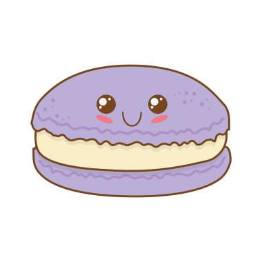 tatlı kurabiye pasta kawaii karakter vektör çizim tasarımı