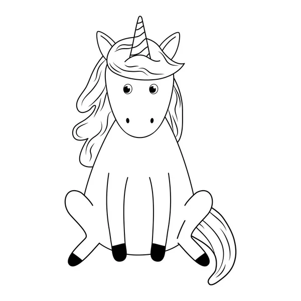 Mignon Conte Fées Licorne Personnage Vectoriel Illustration Design — Image vectorielle