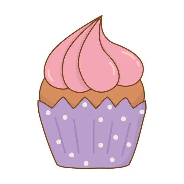 Delicioso Dulce Cupcake Pastelería Producto Vector Ilustración Diseño — Archivo Imágenes Vectoriales