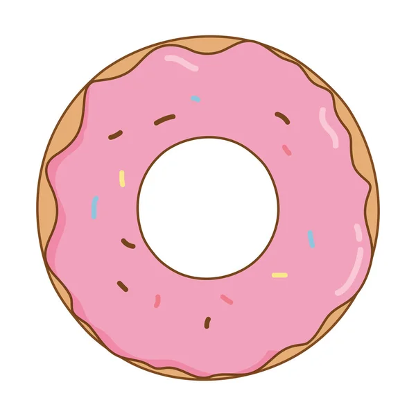 Zoete Donut Gebak Icon Vector Illustratie Ontwerp — Stockvector