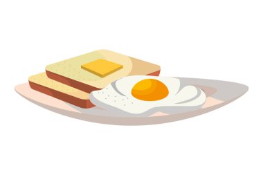 lezzetli lezzetli breakfast çanak karikatür vektör çizim grafik tasarım