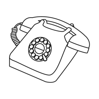 Vintage telefon karikatür vektör çizim grafik tasarım