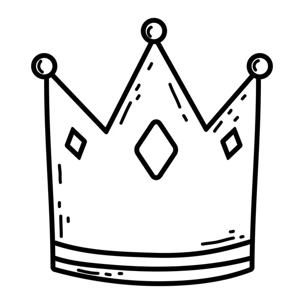 Schattig Koningin Kroon Met Hart Vector Illustratie Ontwerp — Stockvector
