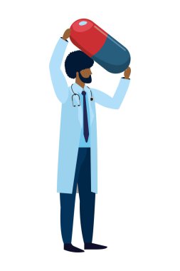 hap karikatür vektör çizim grafik tasarım holding Sağlık Tıp doktoru adam