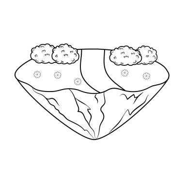 güzel manzara sahne simge vektör çizim tasarım