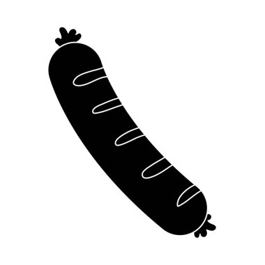 lezzetli lezzetli yiyecekler sosis karikatür vektör çizim grafik tasarım