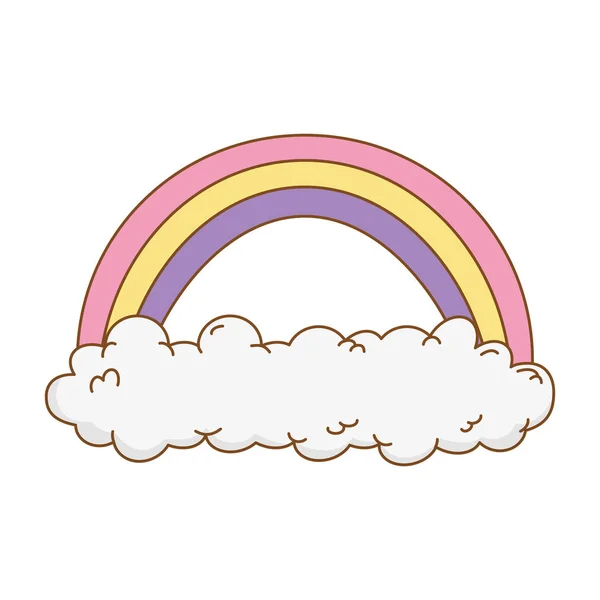 かわいい虹雲ベクトル イラスト デザイン — ストックベクタ