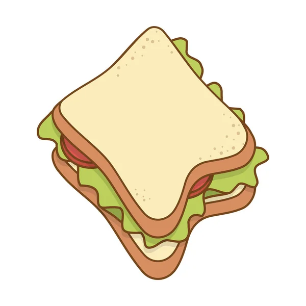 Delicious Sandwich Food Icon Vector Illustration Design — Stock Vector