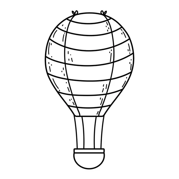 Carino Palloncino Aria Calda Volo Vettore Illustrazione Disegno — Vettoriale Stock