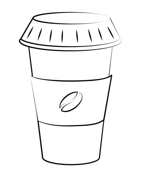 Kawa Papier Cup Kreskówka Wektor Ilustracja Projekt Graficzny — Wektor stockowy