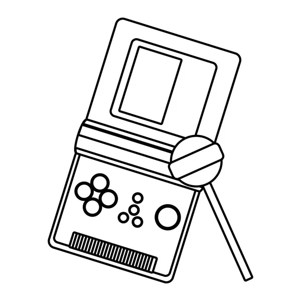 Retro Pop Art Portátil Arcade Vídeo Game Com Pirulito Desenho —  Vetores de Stock