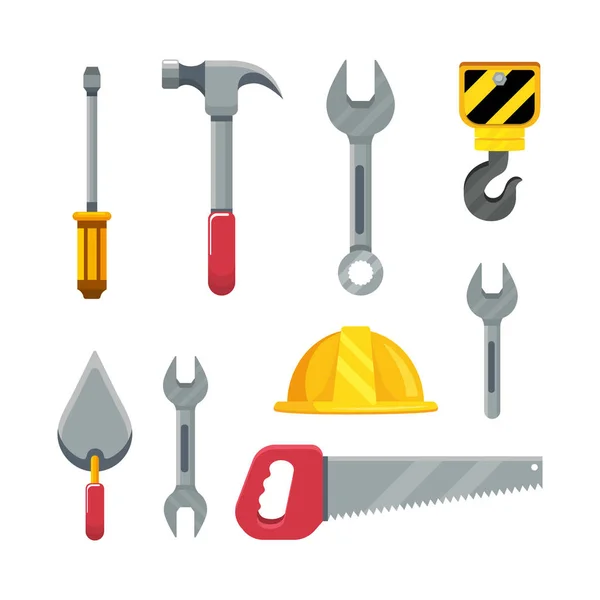 Conjunto Herramientas Construcción Para Mantenimiento Servicio Reparación Vector Ilustración — Vector de stock