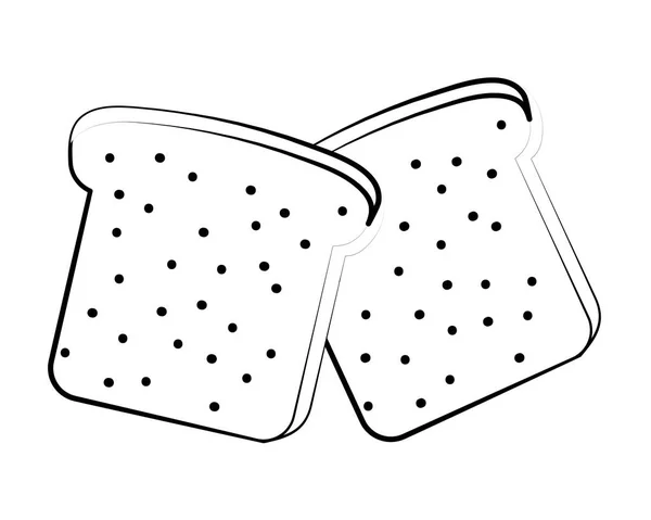 Lezat Roti Panggang Makanan Kartun Vektor Gambar Desain - Stok Vektor