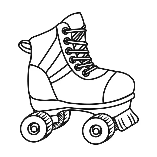 Roller Skate Tecknade Vektor Illustration Grafisk Design — Stock vektor