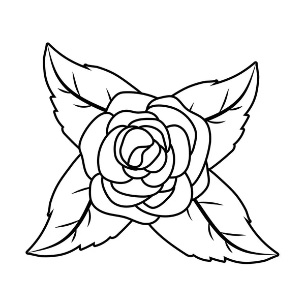 Цветочные Тропические Розы Цветок Мультипликационный Вектор Графический Дизайн — стоковый вектор
