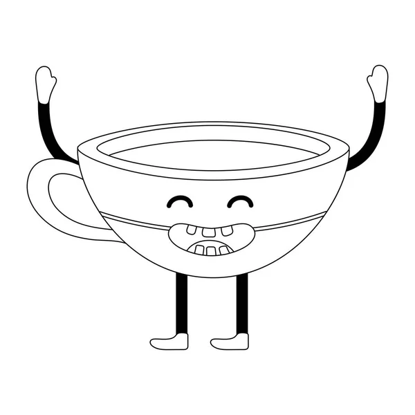 可愛いマグカップ発生手漫画ベクトル イラスト グラフィック デザイン — ストックベクタ