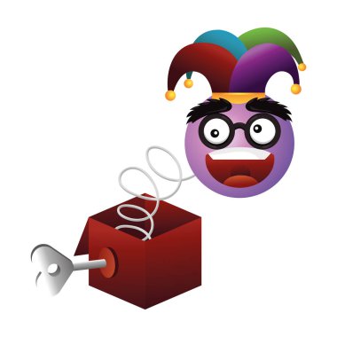 Nisan bir gün şaka kutusu karikatür vektör çizim grafik tasarım