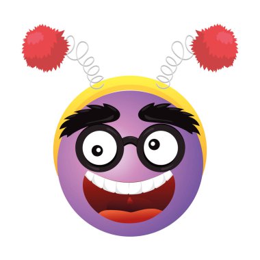 Nisan bir gün soytarı yüz karikatür vektör çizim grafik tasarım