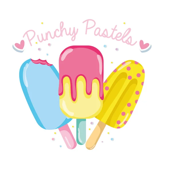 Happy Summer Punchy Pastels Vector Illustration Graphic Design — Stock Vector