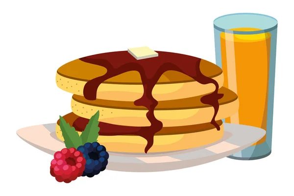 Delicioso Plato Desayuno Delicioso Vector Dibujos Animados Ilustración Diseño Gráfico — Vector de stock