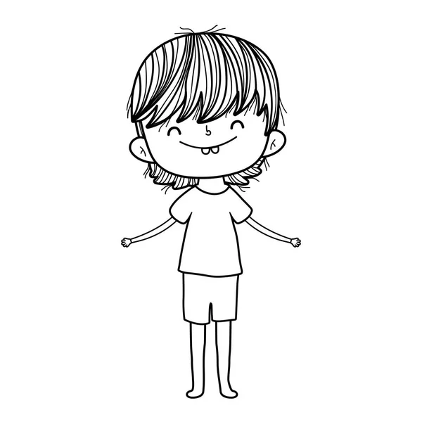 Happy Little Boy Character Vector Illustration Design — Stock Vector