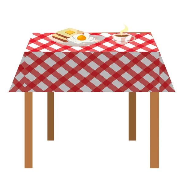 Vynikající Chutné Snídani Ubrousek Piknik Nad Stůl Kreslené Vektorové Ilustrace — Stockový vektor