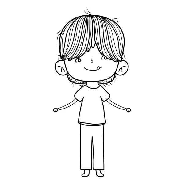 Šťastný Malý Chlapec Charakter Vektorové Ilustrace Design — Stockový vektor