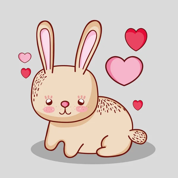 Cute Bunny Doodle Cartoon Vector Illustration Graphic Design — Stock Vector