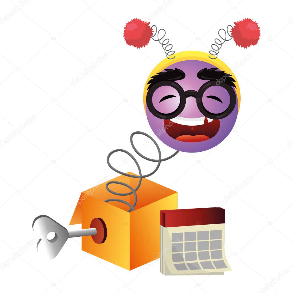 april fools day surprise joke box cartoon vector illustration graphic design