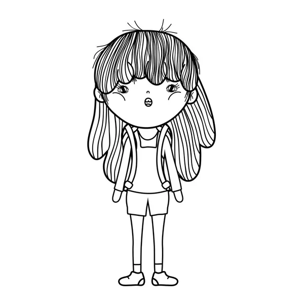 小女孩可爱的角色 矢量插图设计 — 图库矢量图片
