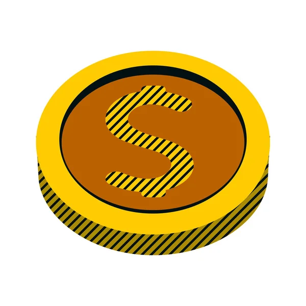 Metal Cirlce Moneda Moneda Moneda Vector Ilustración — Vector de stock