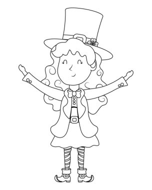 St patricks günü elf karikatür vektör çizim grafik tasarım