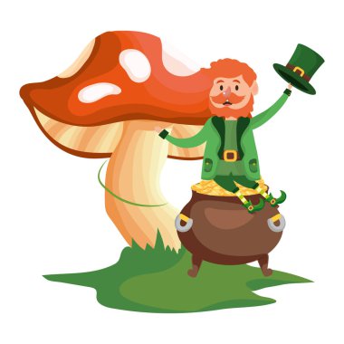 St patricks günü cin mantar karikatür vektör çizim grafik tasarım ile