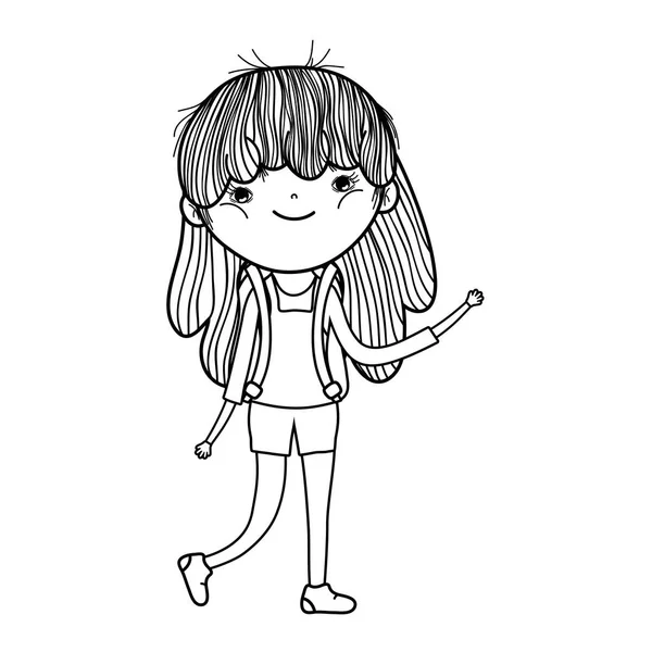 Petite Fille Mignon Personnage Vectoriel Illustration Conception — Image vectorielle