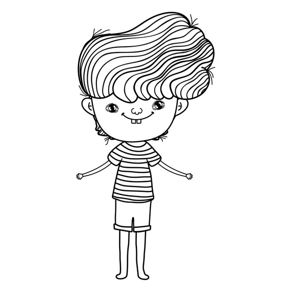 Glücklich Kleiner Junge Charakter Vektor Illustration Design — Stockvektor
