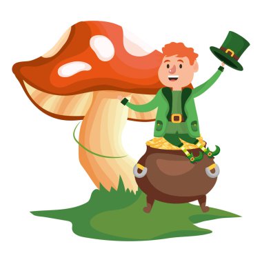 St patricks günü cin mantar karikatür vektör çizim grafik tasarım ile
