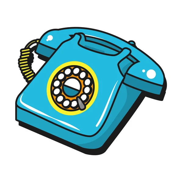 Vintage Telefoon Cartoon Vector Illustratie Grafisch Ontwerp — Stockvector