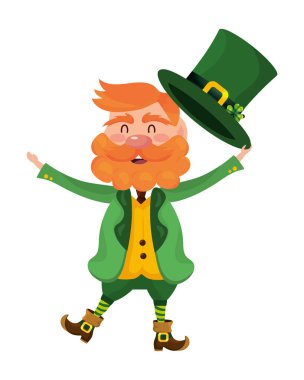 Cin cüce adam şapka atlama vektör çizim