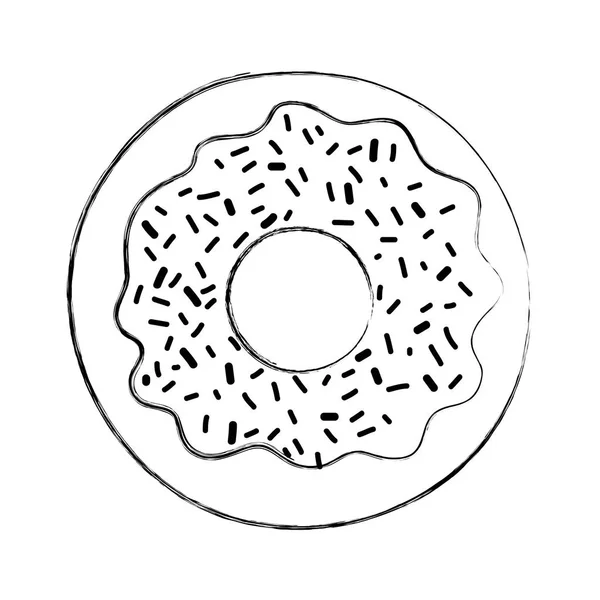 Grunge Sweet Donut Dessert Konditori Mat Vektorillustration — Stock vektor