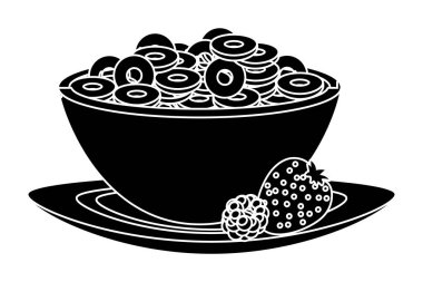 lezzetli lezzetli yemek Mısır gevreği karikatür vektör çizim grafik tasarım