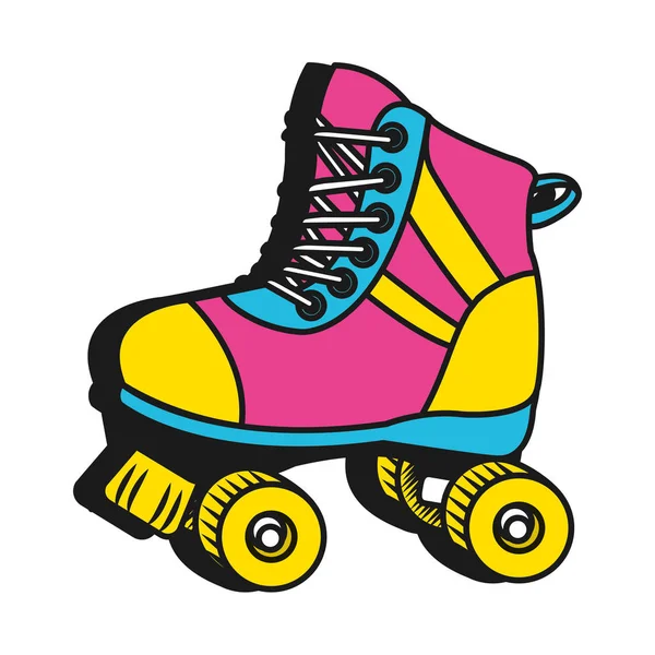 Roller Skate Tecknade Vektor Illustration Grafisk Design — Stock vektor