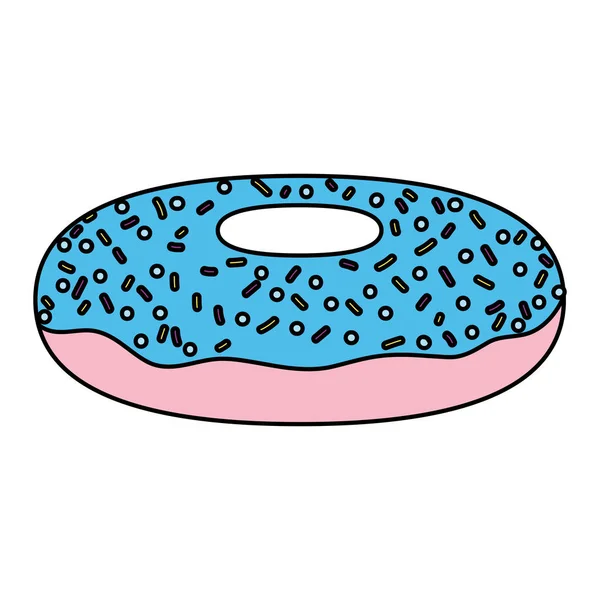 Kleur Smakelijke Zoete Donut Dessert Gebak Vectorillustratie — Stockvector