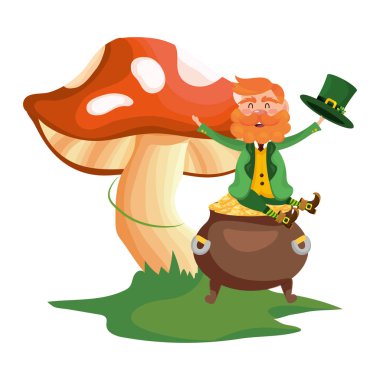 St patricks günü cin mantar karikatür vektör çizim grafik tasarım ile
