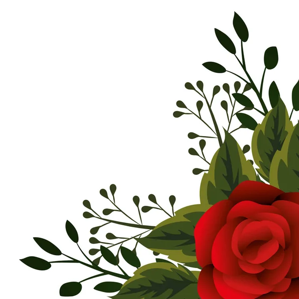 Floreale Tropicale Rosa Fiore Cornice Cartone Animato Vettore Illustrazione Grafica — Vettoriale Stock